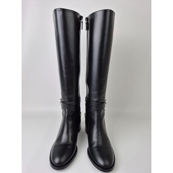 Stuart Weitzman Women's Black Esme Belted Leather Zip Boots Size 6.5 B SJ330 - Picture 4 of 7